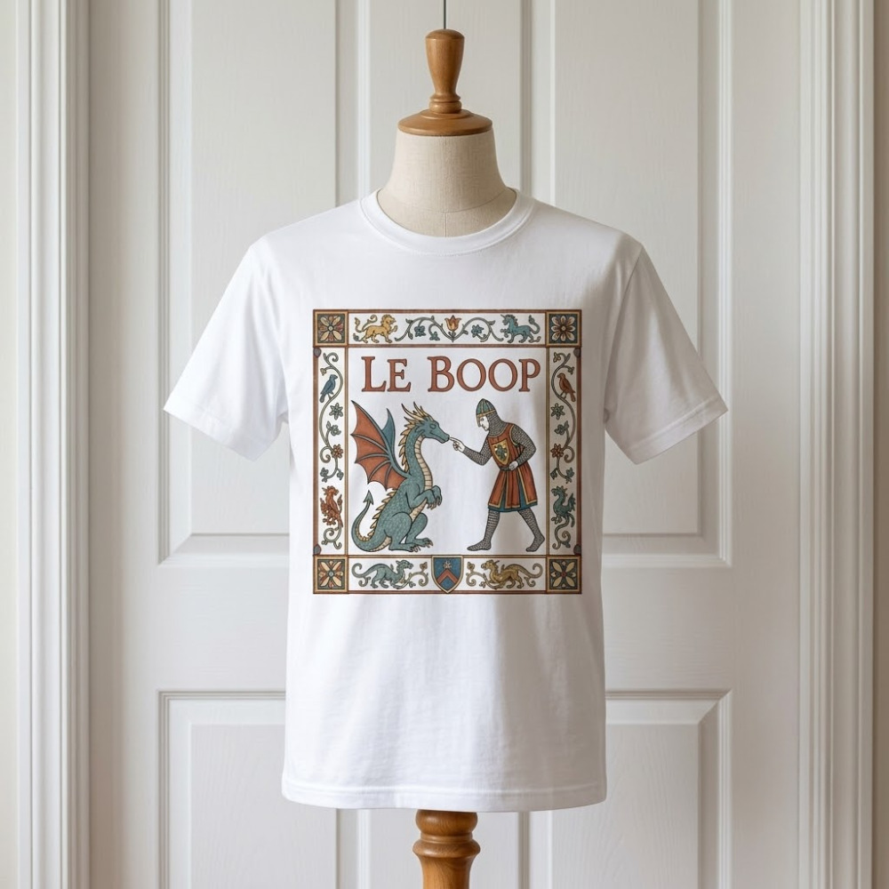 Le Boop Shirt, Funny Dragon Knight Graphic Tee, Medieval Fantasy Humor T-Shirt